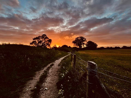roman wall sunset